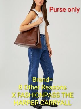 8 Other Reasons Brown Leather Tote Shoulder Bag